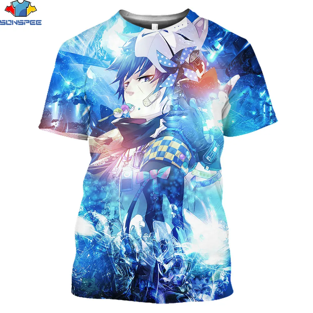 

SONSPEE Blue Exorcist 3D Print T-shirt Summer Men Funny Shirts Unisex Casual Short Sleeve Streetwear Hip Hop Shirt Tops