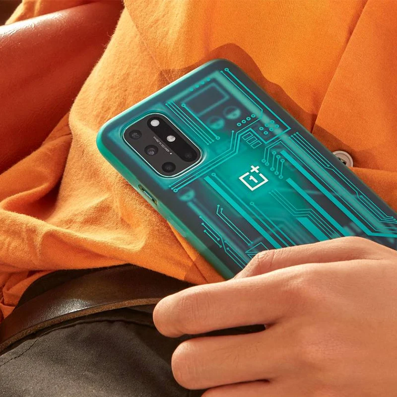 Для оригинального OnePlus 8 T искусственное песчаник Karbon Bamper чехол защитный 3D