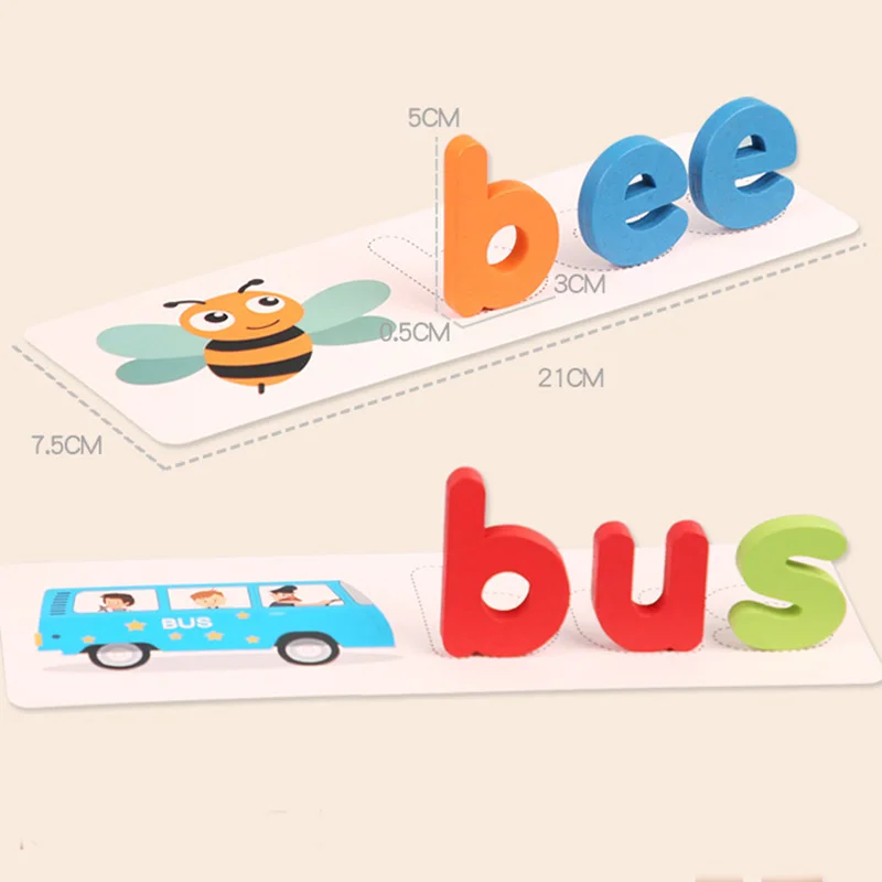 Монтессори развивающие игрушки строительные блоки деревянные детские слова