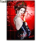 5d полная квадратная круглая Алмазная вышивка японская гейша женщина алмазная живопись Вышивка крестиком Картина-пазл Стразы