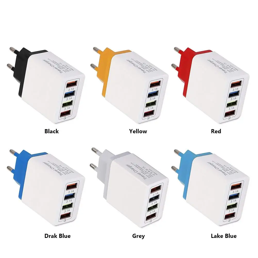 Универсальный адаптер для телефона EU US Plug 4 порта USB зарядное устройство QC 3.0 usb-хаб