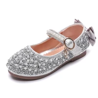 girls mary janes shoes silver bling wedding shoes pearls princess shoes back butterfly dance party shoes kids baby child gold