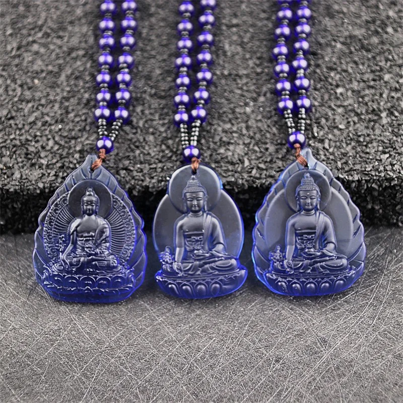 Резная подвеска Будда на удачу ожерелье для мужчин и женщин Хрустальная Будды