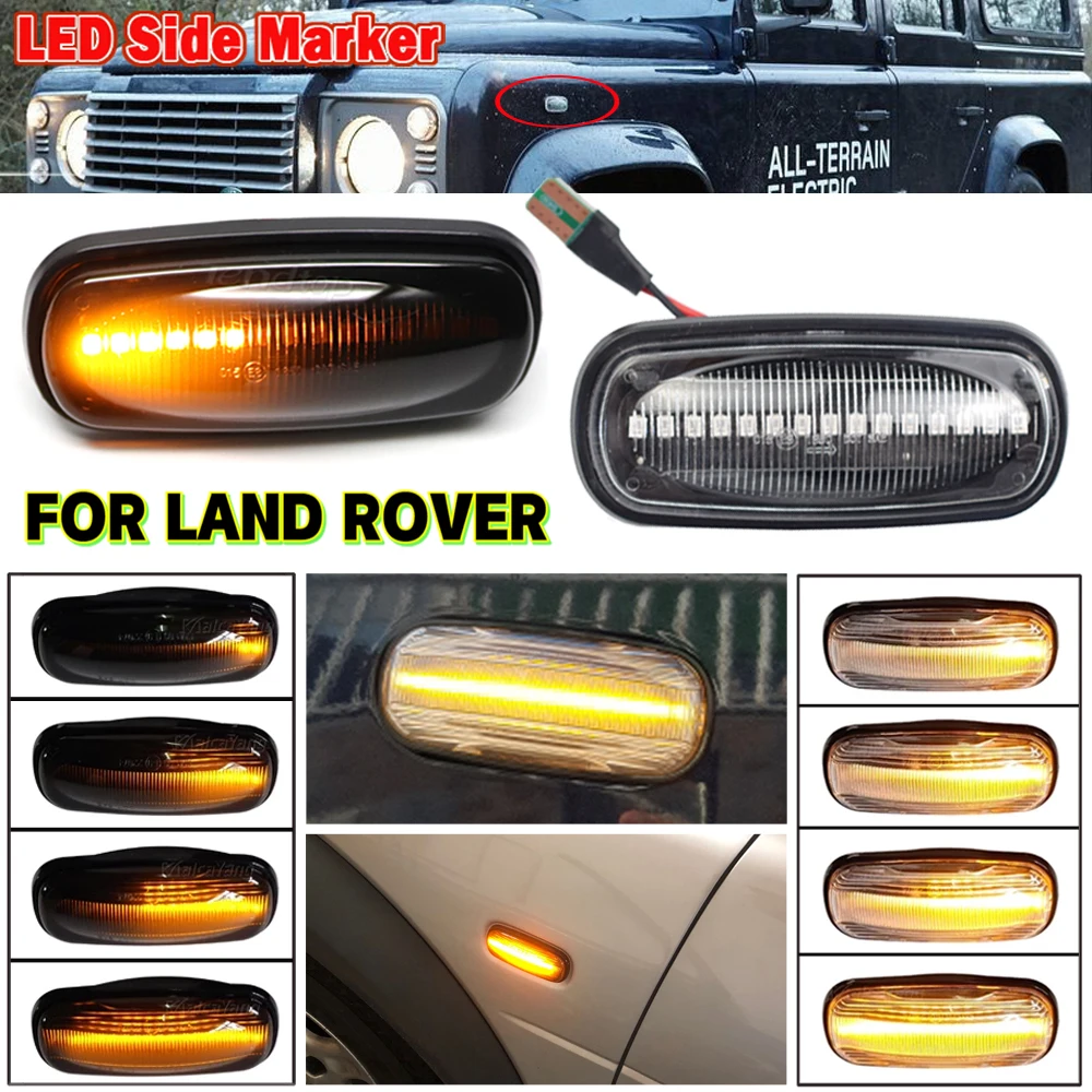 

Динамический светодиодный боковой маркер для защиты крыла для Land Rover Discovery 2 1999-2004 Defender Freelander 1 2002-2005