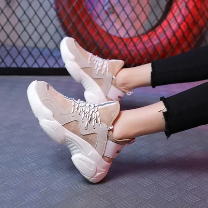 Новая повседневная обувь женские кроссовки для папы Женская дышащая замшевая на