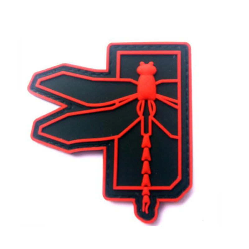Вышитая аппликация в виде стрекозы из ПВХ тактический боевой костюм рюкзак красный желтый белый значок