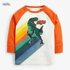 Рубашки Little maven для мальчиков, детская одежда с принтом динозавров, Одежда для новорожденных, одежда с длинным рукавом, Осенняя детская футболка
