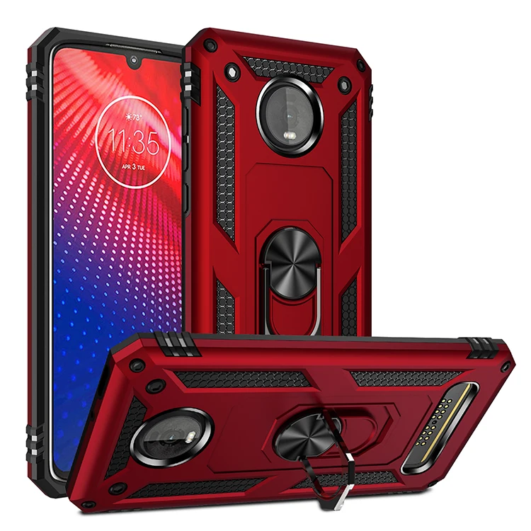 

for MOTO Z4 Armor Shockproof Case for Motorola Moto Z4 Rugged Military Protective Car Holder Magnet Case Cover