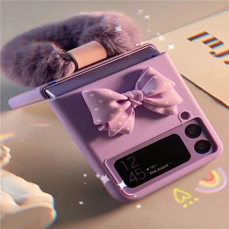 

For Samsung Galaxy Z Flip 3 Case F7110 Case Folding Screen Lanyard for Women