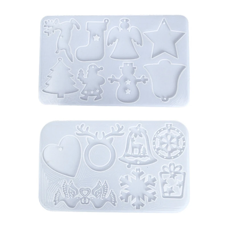 

Resin Ornament Molds Christmas Resin Mold Silicone Resin Casting Mold Set for Xmas Decorations 8 Designs/Sheet 2 Kinds