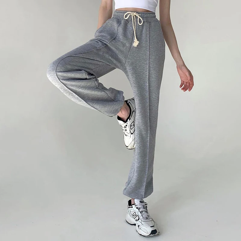 

AIIOU Loose Heeatal Trousers Joggers Women Cotton Casual Sport Sweatpants Full Length Pants Fashion Female High Street Trousers