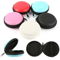 universal eva headphone storage bag earphones case oval carrying soft bag case shell for wired headset ipod memory cards outdoor