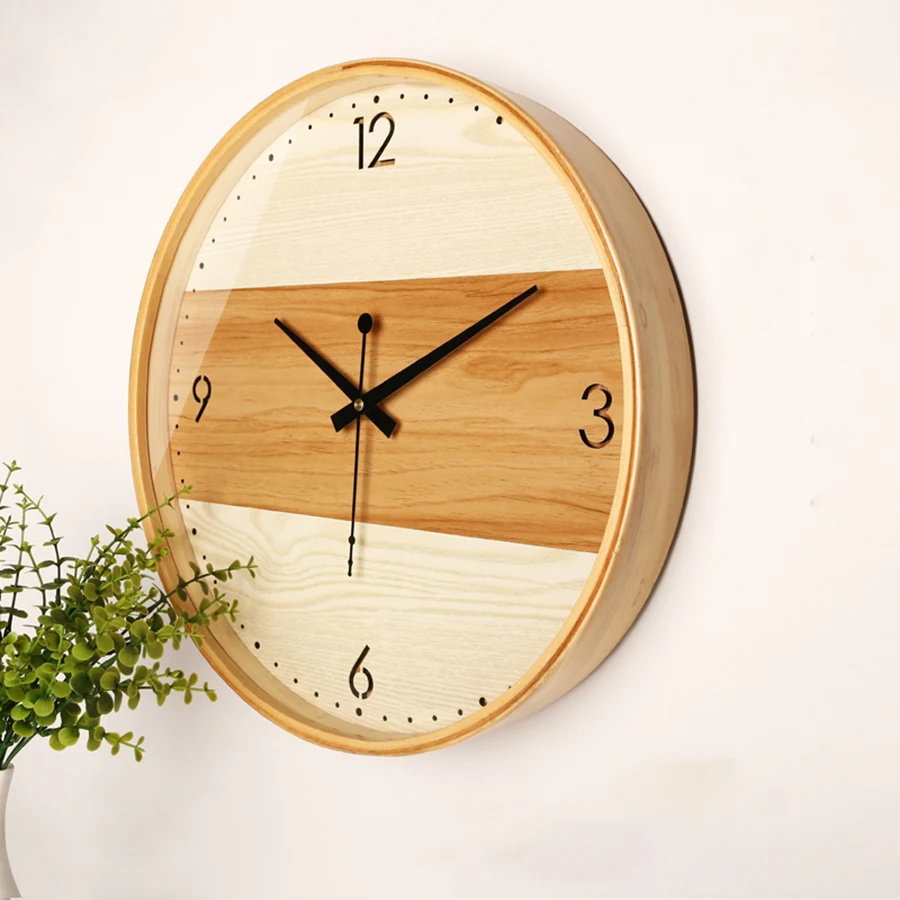 Современные настенные часы 16 дюймов большие для ванной комнаты деревянные кухни