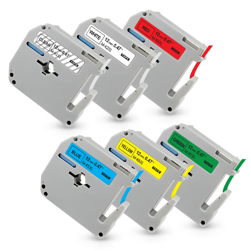 6PK запечатанных лент для заменяет Brother M лента MK 231 131 MK231 431 531 631 P touch