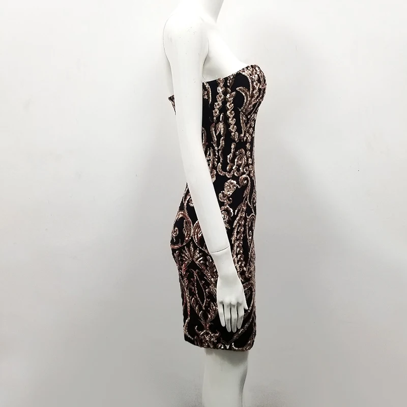 Летнее винтажное сексуальное платье черного и золотого цвета облегающее