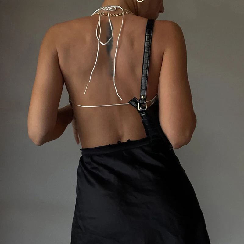 

ONEINALL Sexy Vet For Women V Neck Sleeveless Print Floral Hit Color Lace Up Vets Female Fashion Summer Clothing 2021 New Style