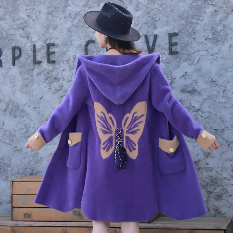 2020 модное женское пальто с капюшоном зимнее теплое плюшевое карманами из хлопка