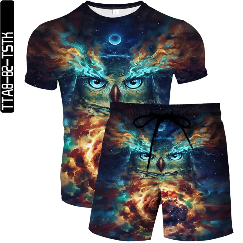 

3D cool summer men's beach shorts 2021 new fashion sports casual style cool trousers beach pants fast casual fitness Set