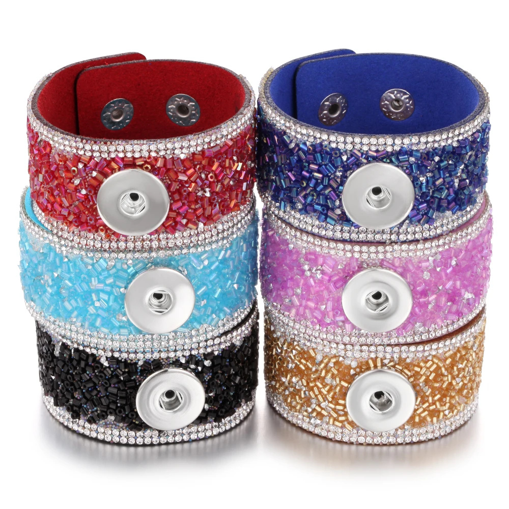 Новый кожаный браслет с застежкой для женщин бриллиантовый подходит рукоделия 18