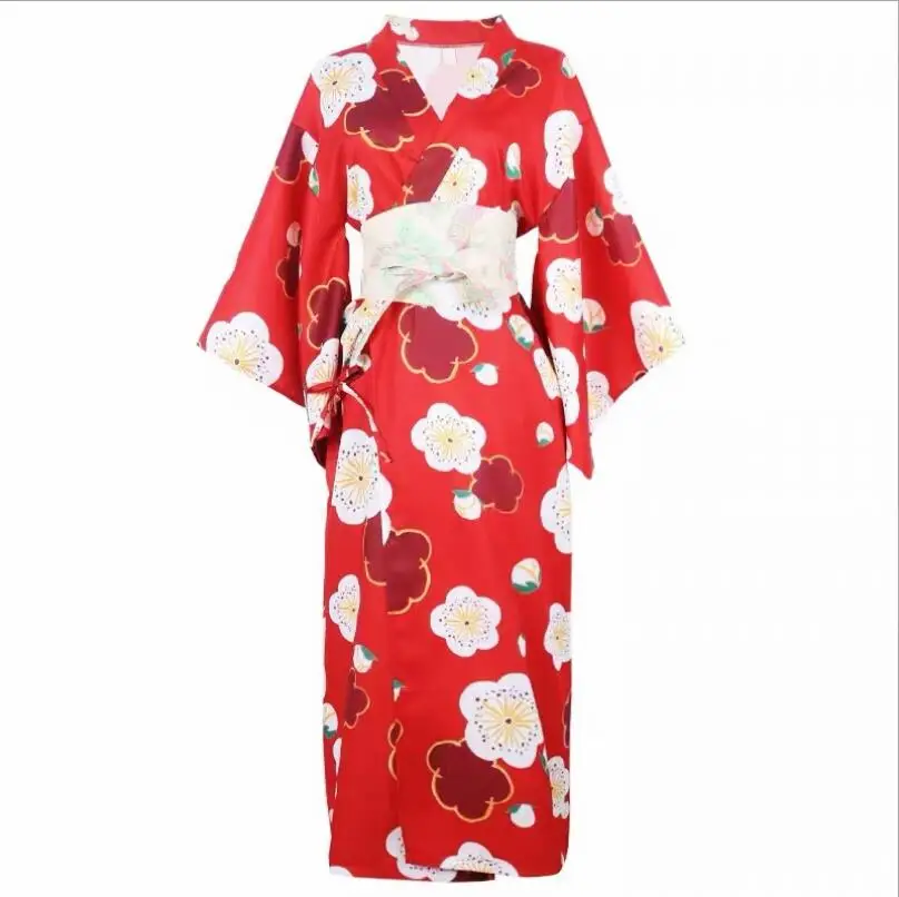 

Japanese Kimono Sexy Women Harajuku Bathrobe Robes Sexy Lingerie Top Yukata Sleepwear Print Gown Sakura Floral