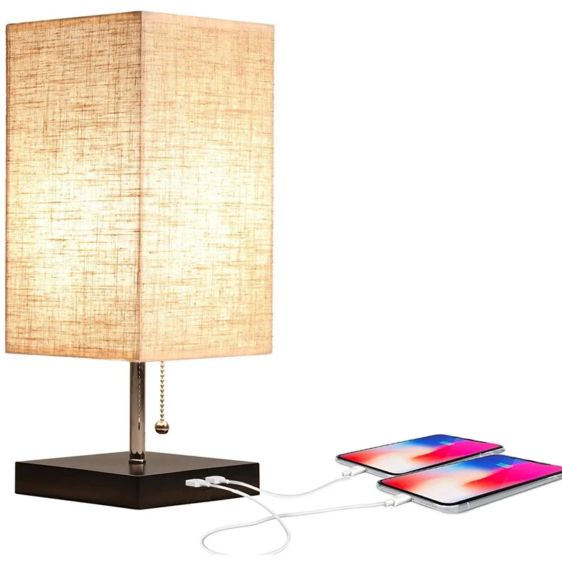 Прикроватный столик и настольная лампа с 2 Usb-портами для зарядки идеально