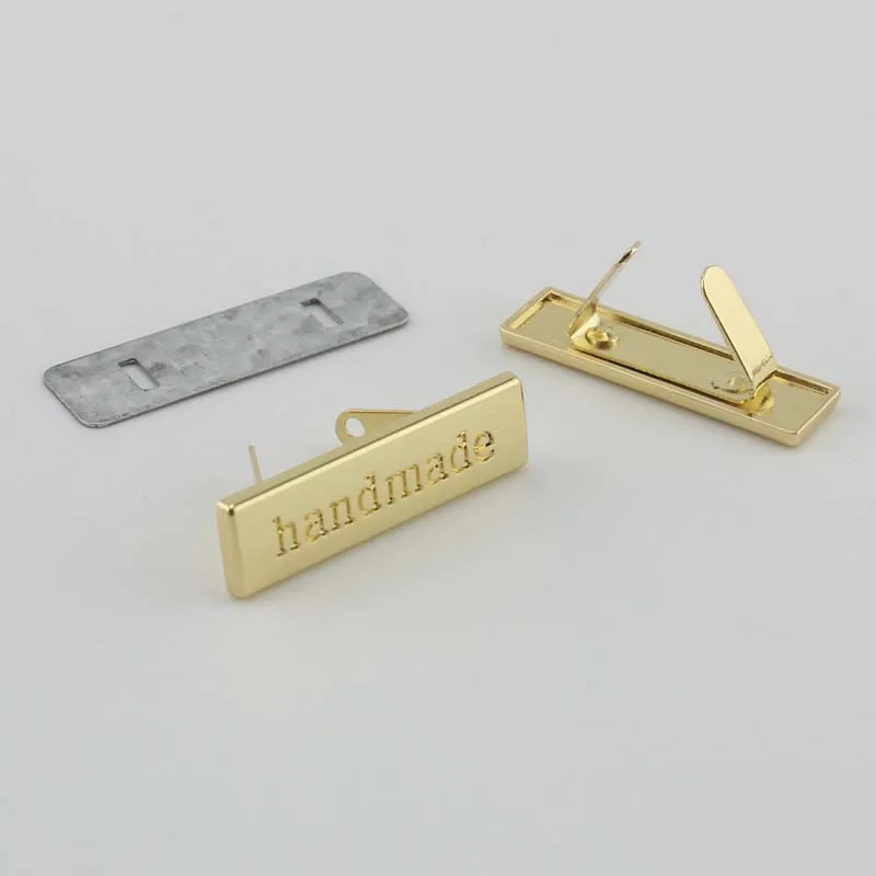 gold 10-50 штук, 5 отделочных 36X10 мм новая декоративная этикетка ручной работы для шитья женских сумок, металлические этикетки ручной работы - Цвет: gold