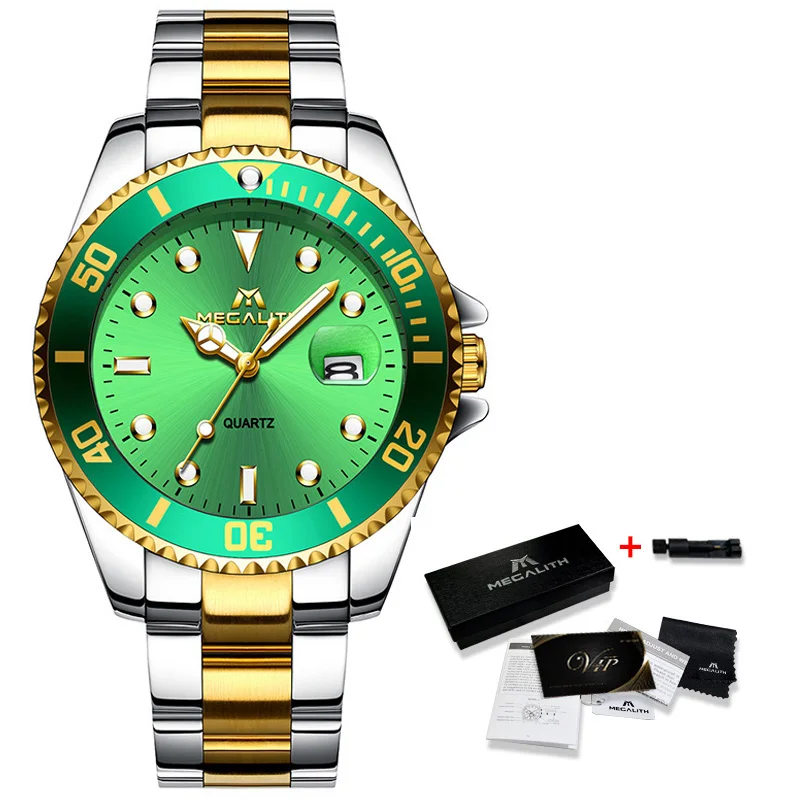 MEGALITH мужские часы Топ бренд класса люкс водонепроницаемые кварцевые для мужчин