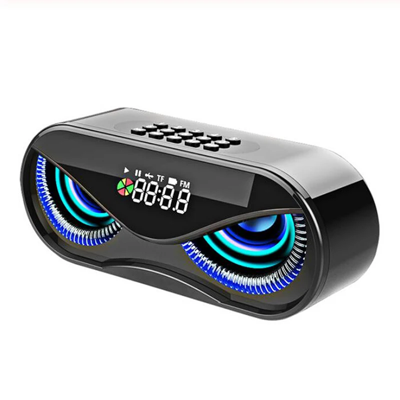 

M6 Cool Owl Design Bluetooth Speaker LED Flash Wireless Loudspeaker FM Radio Alarm Clock TF Card Support Select Songs By Number