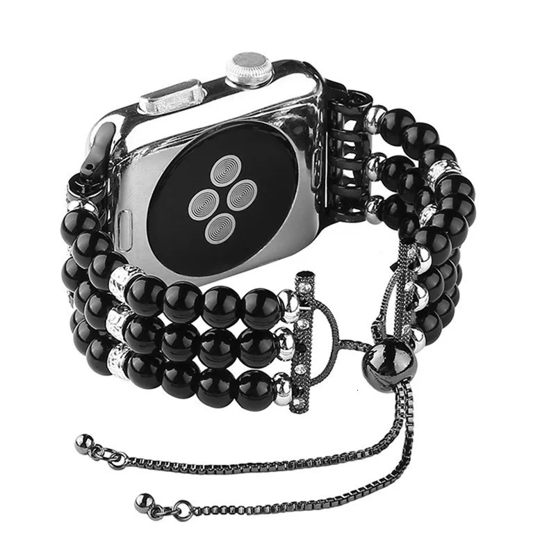 Модный браслет на запястье с жемчужиной ремешок для apple watch полосы 44 мм 42 iwatch серии 5 4 3 2 часы ручной работы браслет для девочек Замена 38 мм