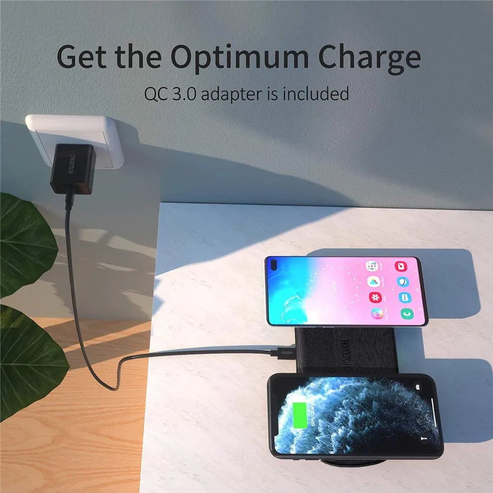 Двойное Беспроводное зарядное устройство с блоком питания Quick Charge 3 0 адаптер 7 5 Вт