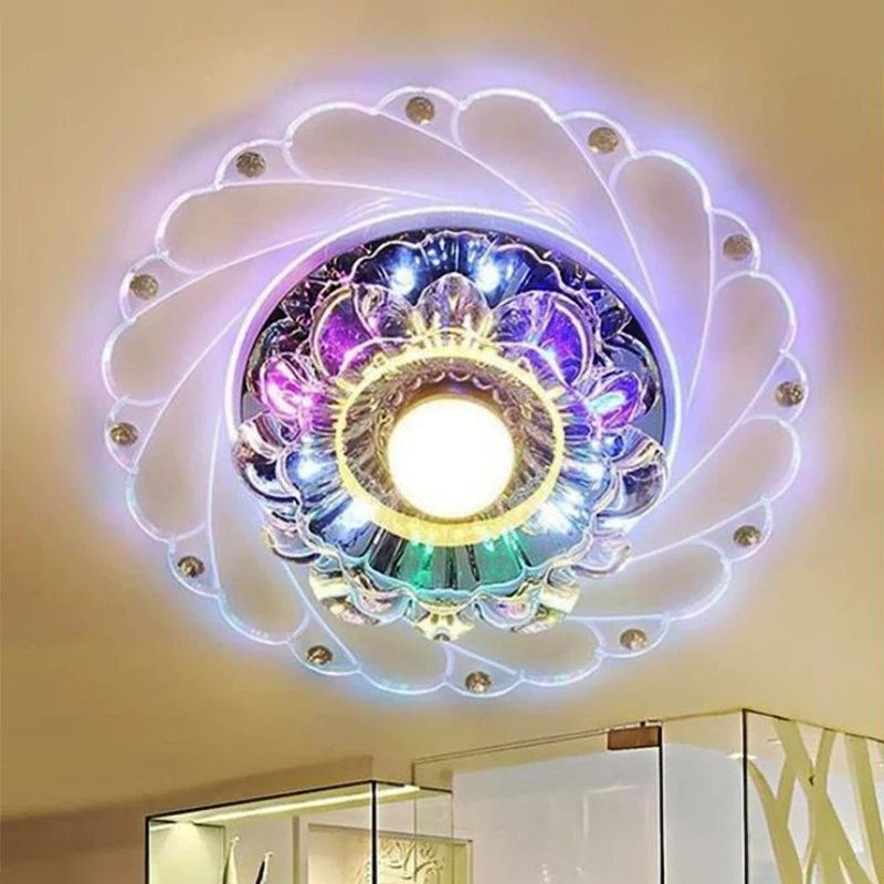 5 Вт светодиодный потолочный светильник с кристаллами в виде лотоса основная