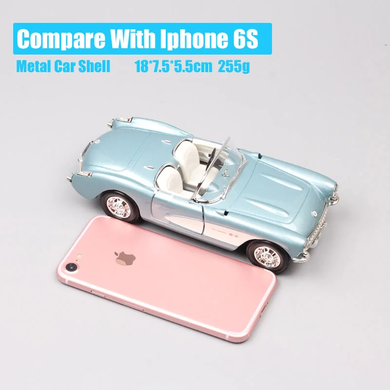 1:24 весы Road подпись в винтажном стиле 1957 Корвет Chevy Vette жало лучей Diecasts и автомобили
