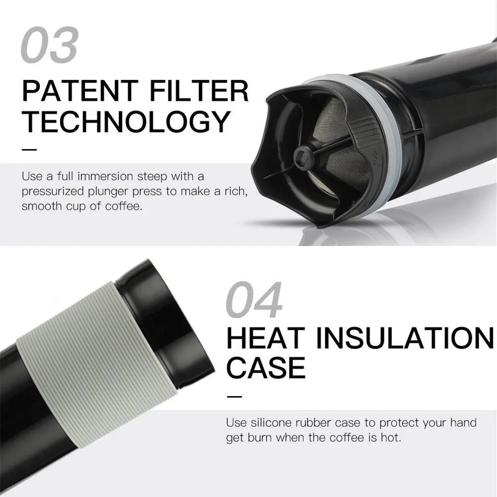 Портативный Френч-пресс для приготовления кофе кружка путешествий ручная