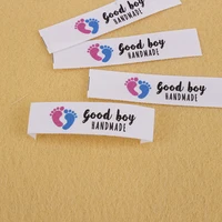 cotton tags sewing labels custom logo personalized business name washable baby for kids 12mm x 60mm md5205