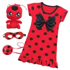 Костюм редбаг для девочек на Хэллоуин, платье принцессы, костюмы, детское платье, косплей, Рождественская вечеринка, детское красное платье Жук, сумка