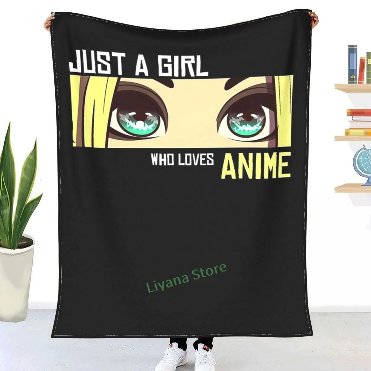 

Kawaii Anime Merch Just A Girl Who Loves Anime Lover, Otaku Anime Throw Blanket 3D printed sofa bedroom decorative blanket