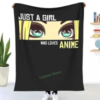 kawaii anime merch just a girl who loves anime lover otaku anime throw blanket 3d printed sofa bedroom decorative blanket
