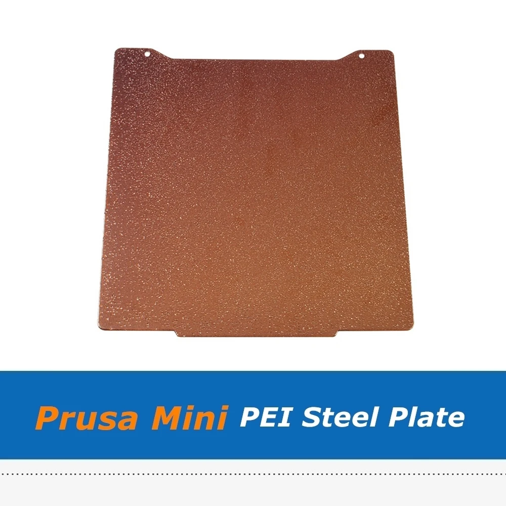1pc prusa mini double sided textured pei spring steel plate powder coated pei build sheet for 3d printer parts free global shipping