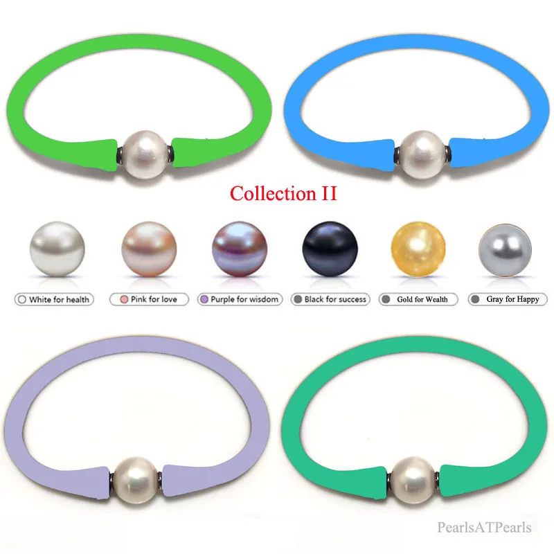 7-дюймовый 10-11 мм натуральный круглый жемчужный лаймово-зеленый резиновый