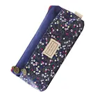 Цветочный холщовый чехол для косметики, кисти для макияжа, монеты, сумка на молнии, кошелек Kwaii. Набор канцелярских принадлежностей