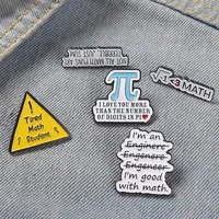 novel math enamel pin letter message brooches button backpack clothes lapel pins badge metal jewelry gifts for friends wholesale