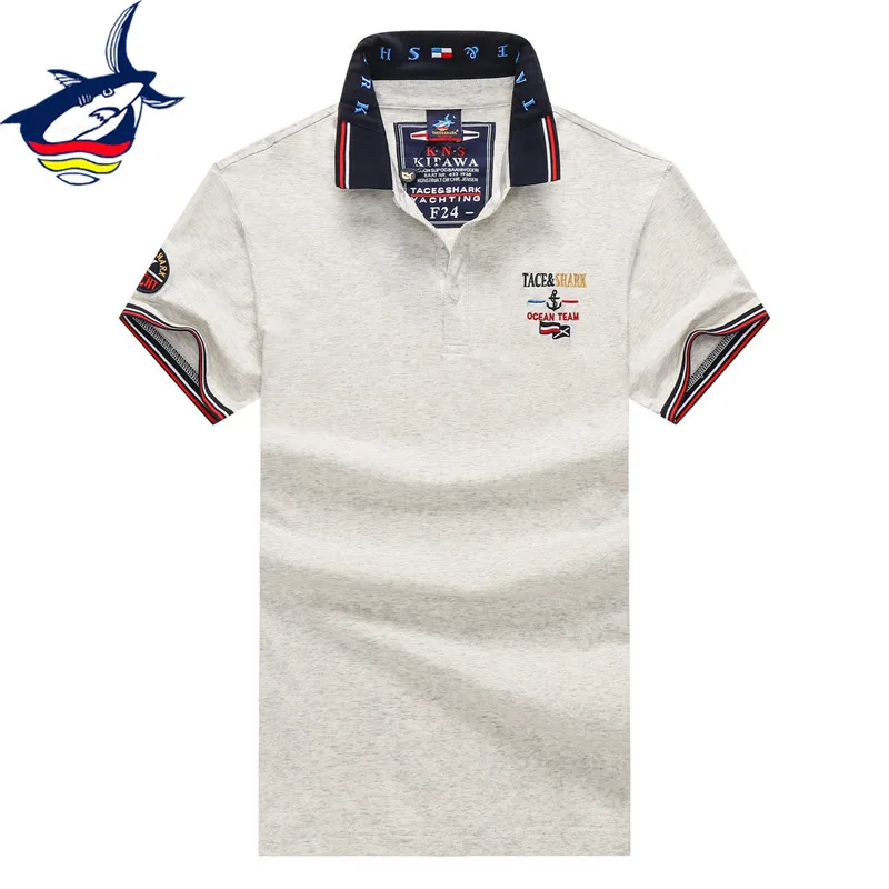

Футболка-поло Tace & Shark Мужская с короткими рукавами, 95% хлопок, модная дизайнерская Повседневная и деловая рубашка-поло с вышивкой, лето