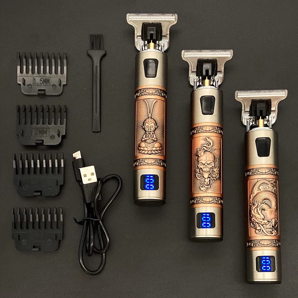 

2021 USB T9 машинка для стрижки волос Профессиональный электрический триммер для волос парикмахерская бритва триммер для бороды 0 мм Мужская ма...