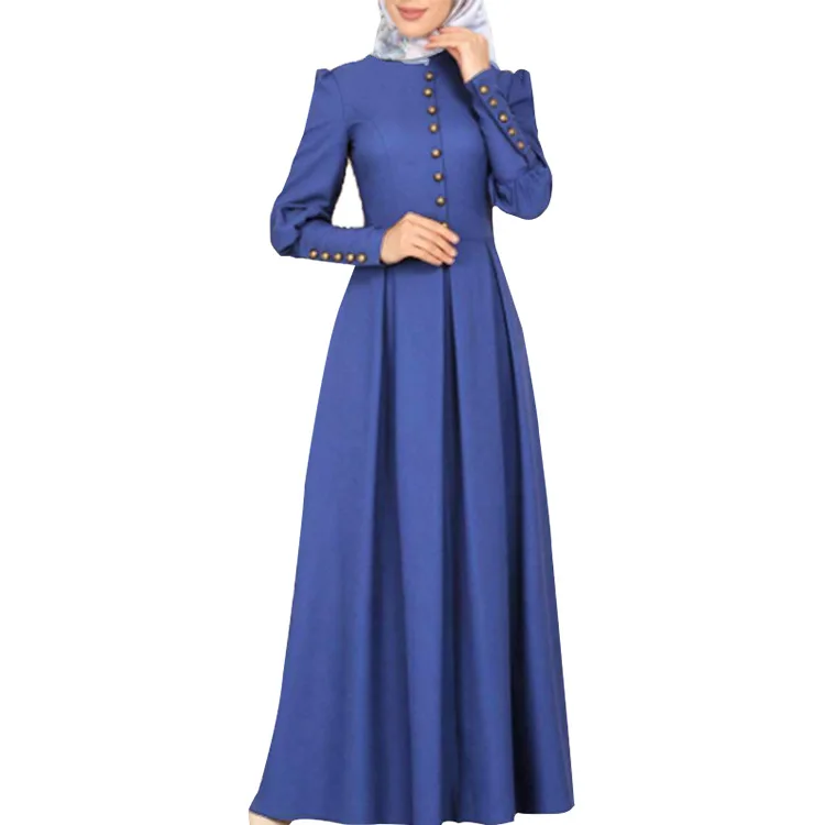 

Eid Muslim Abaya Dress Women Button Elegant Moroccan Kaftan Djellaba Hijab Vestidos Islamic Clothing Ramadan Ropa Summer Abayas