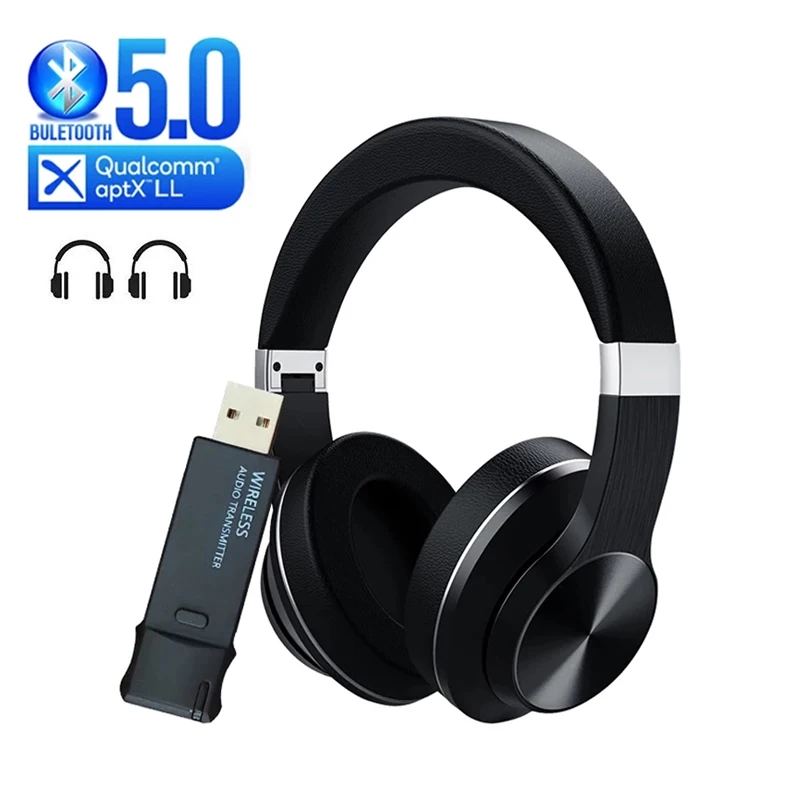 Aptx низкой задержкой Bluetooth наушники + USB аудио передатчик для ТВ PS4 ноутбук