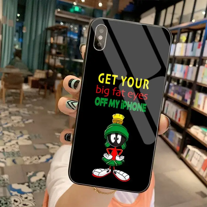 

marvin the martian Phone Case Tempered Glass For iPhone 11 Pro XR XS MAX 8 X 7 6S 6 Plus SE 2020 case