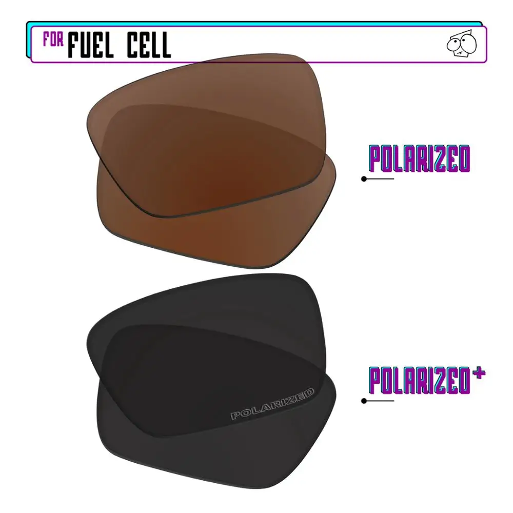 EZReplace Polarized Replacement Lenses for - Oakley Fuel Cell Sunglasses - Black P Plus-Brown P