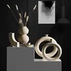 Керамические вазы в минималистском стиле, украшения для кухни, офиса или гостиной, современные декоративные геометрические вазы для домашнего декора