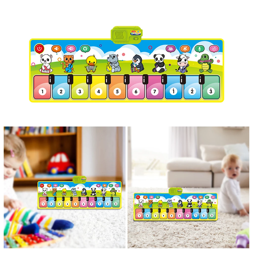 

Kids Piano Mat Music Piano Dance Mat Early Educational Toy Sounds Musical Educational Toys for Kids Toddler Girls Boys