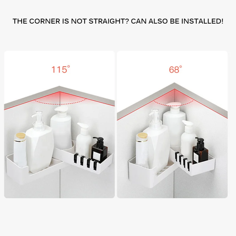 

Corner Shower Shelf Bathroom Shampoo Door Shelf Shower Kitchen Storage Organizer Wall-Mounted Type Storage Rack